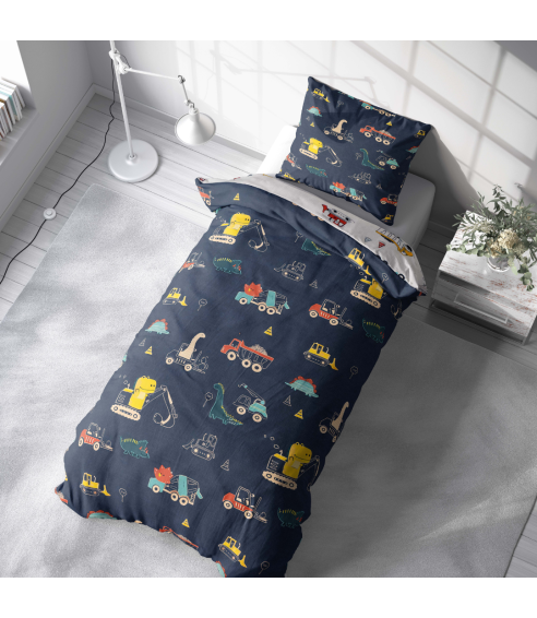 Satiinist voodipesu komplekt "Dinoscape". Satiinist voodipesu