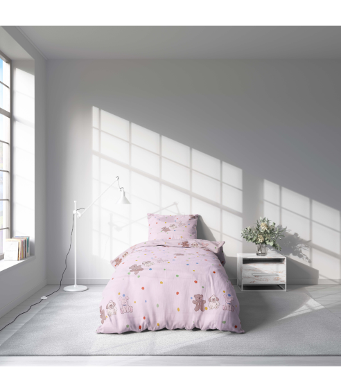 Satiinist voodipesu komplekt "Dreamy Dots". Satiinist voodipesu