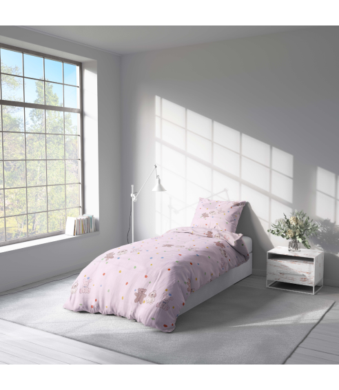 Satiinist voodipesu komplekt "Dreamy Dots". Satiinist voodipesu