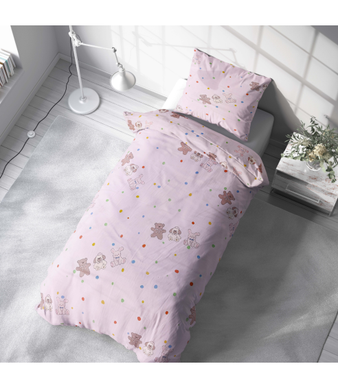 Satiinist voodipesu komplekt "Dreamy Dots". Satiinist voodipesu