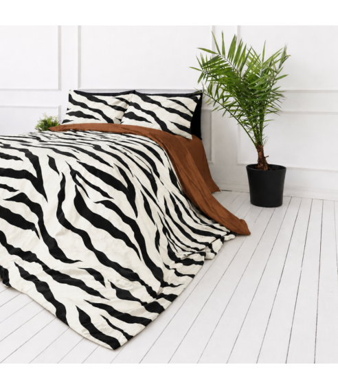 Satiinist voodipesukomplektid "Exotic Zebra". Satiinist voodipesu