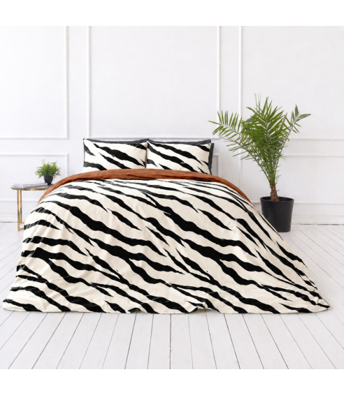 Satiinist voodipesukomplektid "Exotic Zebra". Satiinist voodipesu