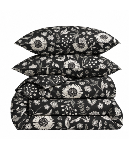 Satiinist voodipesu komplekt "Night Flowers". Satiinist voodipesu