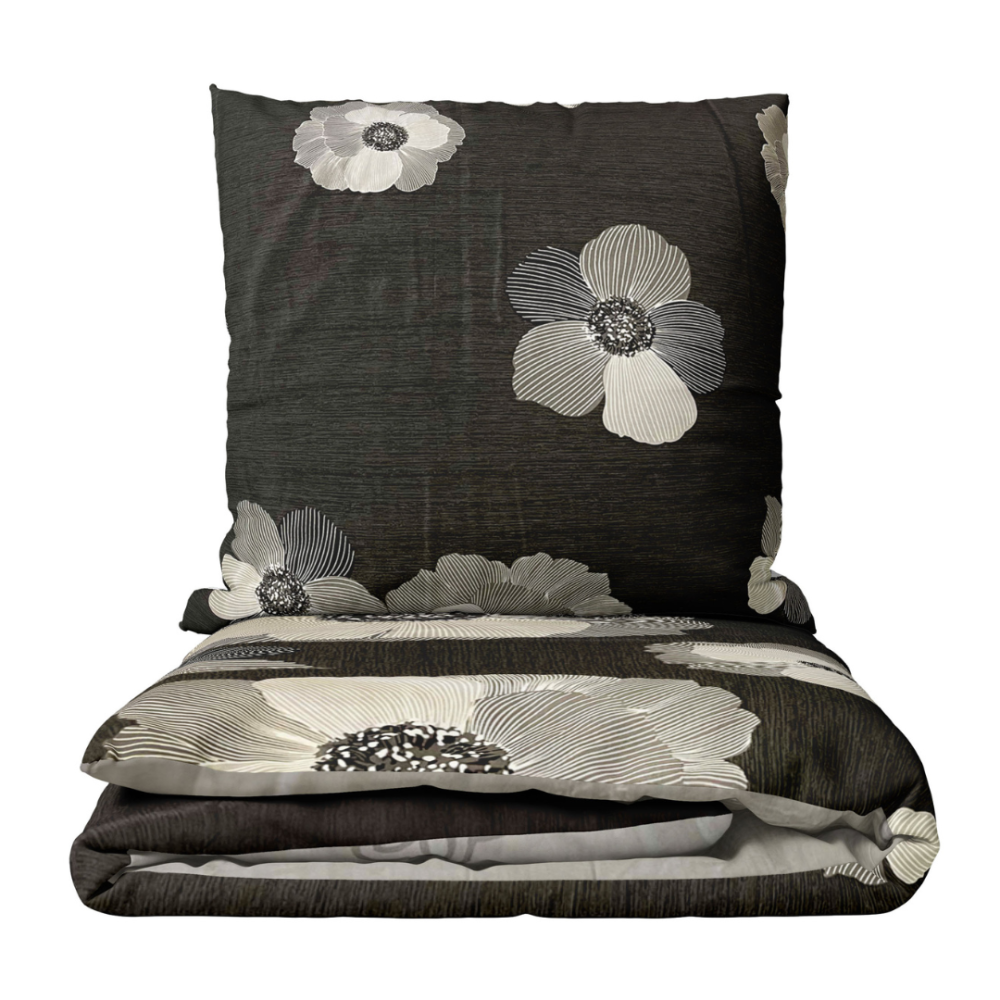 Satiinist voodipesu komplekt "Poppiescape". Satiinist voodipesu, 140x200 cm, 200x200 cm, 200x220 cm