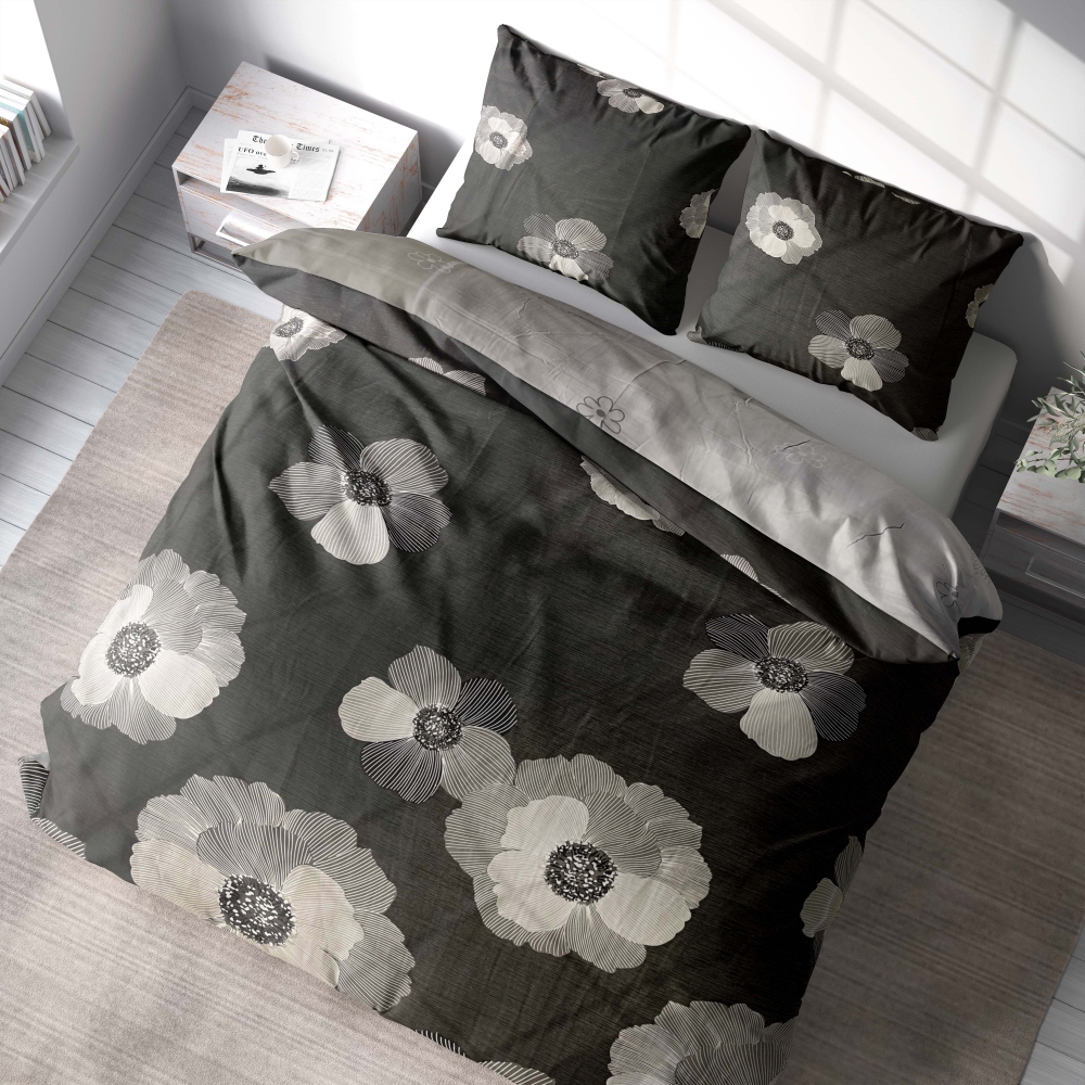 Satiinist voodipesu komplekt "Poppiescape". Satiinist voodipesu, 140x200 cm, 200x200 cm, 200x220 cm