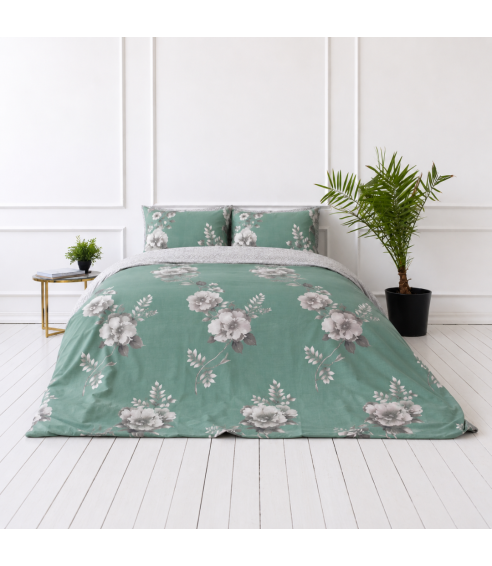 Satiinist voodipesu komplekt "Sage Whisper". Satiinist voodipesu