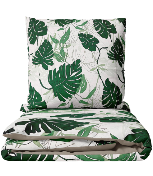 Satiinist voodipesu komplekt "Urban Jungle". Satiinist voodipesu