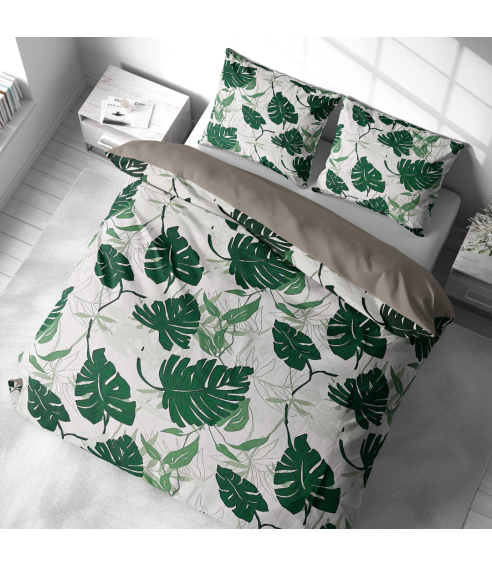 Satiinist voodipesu komplekt "Urban Jungle". Satiinist voodipesu
