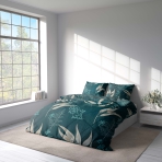 Voodipesu komplekt "Verdure". Voodipesu komplektid 140x200, 140x200 cm, 200x200 cm, 200x220 cm. Muutke oma magamistuba selle tumerohelise voodipesukomplektiga, millel on keerulised lillemustrid, mis ühendavad endas elegantsi ja loodusliku võlu.