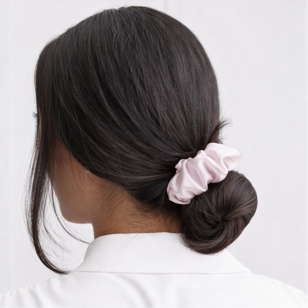Siidist juuksekumm „Luxe Pink“. Ehted