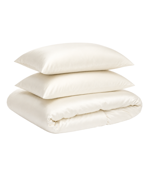 Siidist voodipesu komplekt "Pearl White Silk". Voodipesu komplektid 200x220