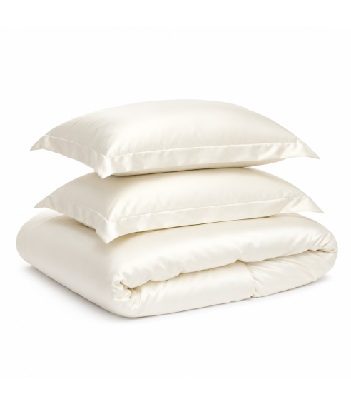 Siidist voodipesu komplekt "Pearl White Silk". Voodipesu komplektid 200x220