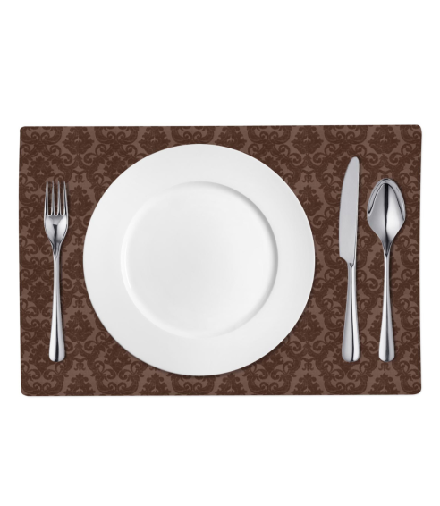 Lauamatt „Brown baroque placemat“ 1 tk.. Linased laudlinad