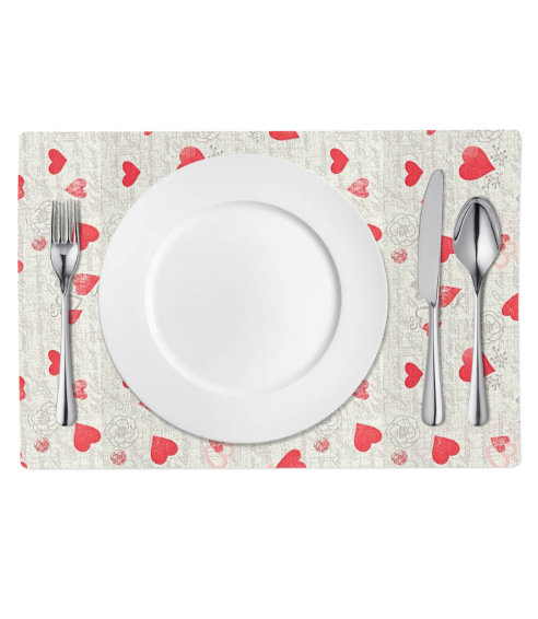 Lauamatt „Hearts placemat“ 1 tk.. Linased laudlinad