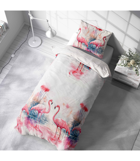 Laste voodipesu komplekt "Flamingo Paradise". Laste voodipesu