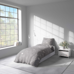 Ühekordne voodipesu komplekt "Lunar Sheep". Hall voodipesu, 140x200 cm, 150x200 cm, 160x200 cm. Helehall voodipesu minimalistliku lambamotiiviga