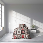 Beebi voodipesu "Brown love tiles". Beebi voodipesu komplektid, 100x140 cm. Värvikas voodipesu komplekt südame mustritega pruunides toonides ja lillede kujundusega, andes mängulise, kuid elegantsi aktsendi teie magamistuppa.