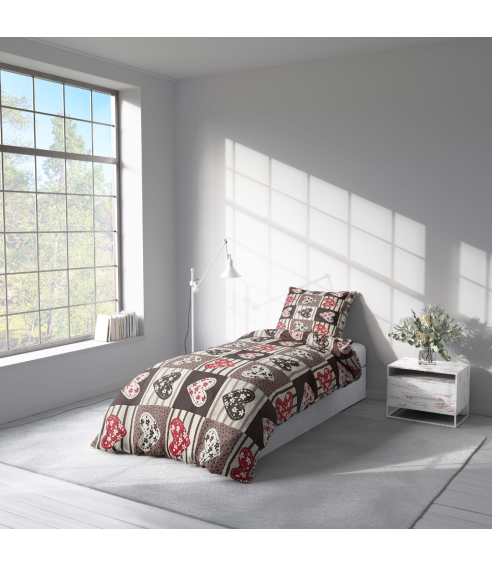 Beebi voodipesu "Brown love tiles". Beebi voodipesu komplektid