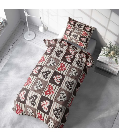 Beebi voodipesu "Brown love tiles". Beebi voodipesu komplektid