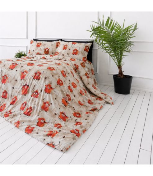 Laste voodipesu komplekt "Safari Bulls". Puuvillane voodipesu