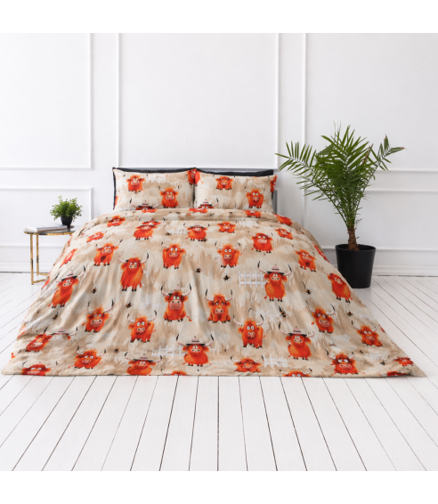 Laste voodipesu komplekt "Safari Bulls". Puuvillane voodipesu