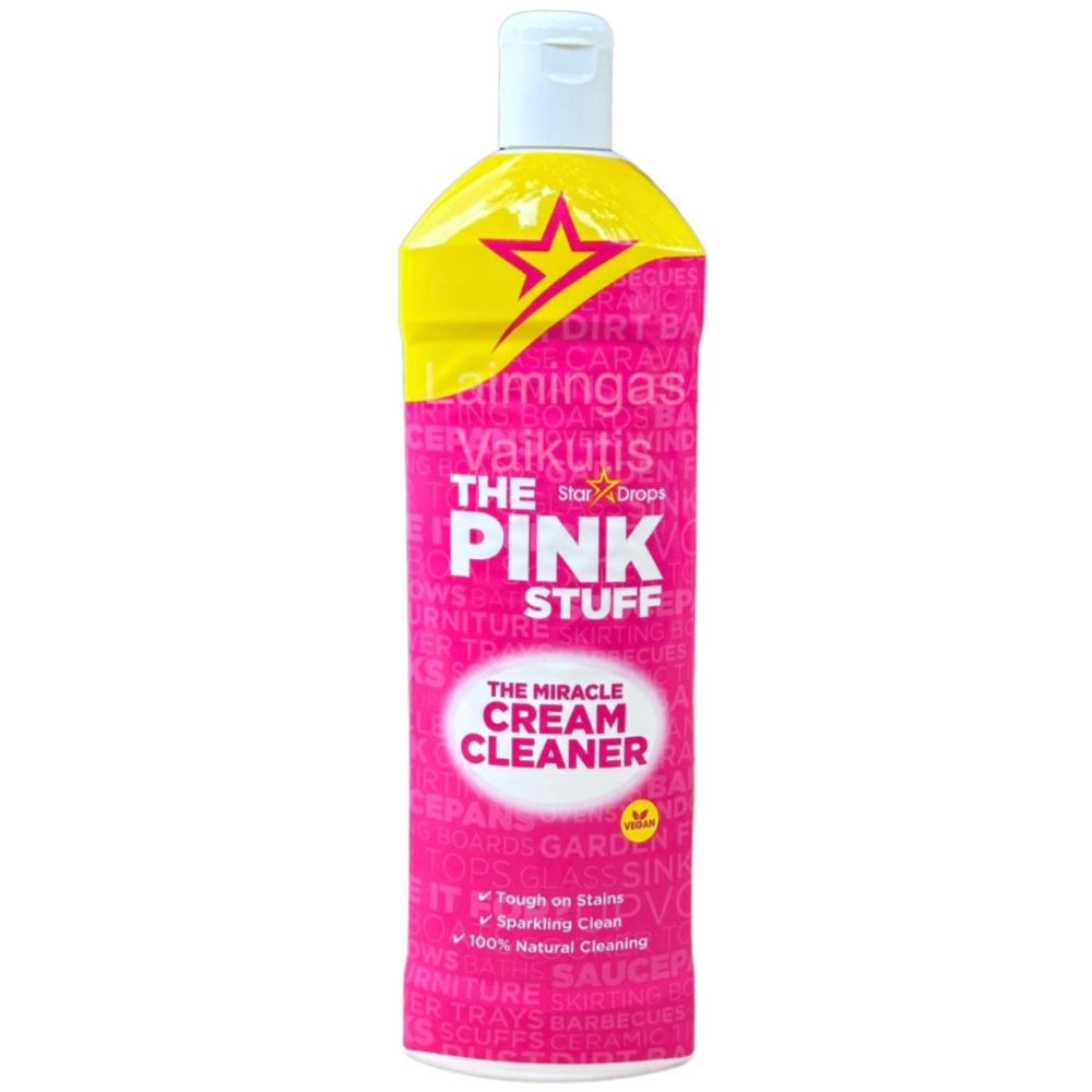 Puhastav piim "Cream cleaner The Pink Stuff". Puhastusained. Kreemjas puhastusvahend, the pink stuff, põlised pinnad.