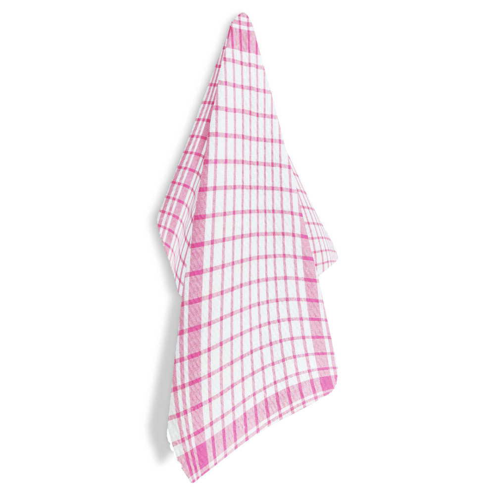 Köögirätikud „Pink Structure“. Rätikud, 43x64 cm. Roosa köögirätiku disain, millel on veidralt geomeetrilised mustrid.