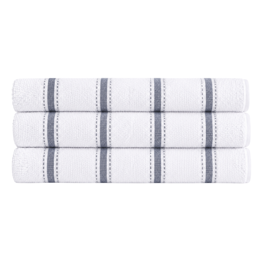 Vannitoa rätik „Pebble Stripe“, 70x130 cm. Valge vannirätik õhukeste hallide vertikaalsete triipudega Vannitoa rätik „Pebble Stripe“, 70x130 cm. Valge vannirätik õhukeste hallide vertikaalsete triipudega