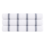 Vannitoa rätik „Pebble Stripe“, 70x130 cm. Valge vannirätik õhukeste hallide vertikaalsete triipudega Vannitoa rätik „Pebble Stripe“, 70x130 cm. Valge vannirätik õhukeste hallide vertikaalsete triipudega