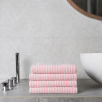 Vannitoa rätik „Pink Lines“, 70x140 cm. Roosa rätik õrna valgete horisontaalsete joonte mustriga Vannitoa rätik „Pink Lines“, 70x140 cm. Roosa rätik õrna valgete horisontaalsete joonte mustriga