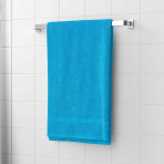 Vannitoa rätik „Turquoise Economic Towel“. Rätikud, 60x35 cm, 100x45 cm. Erks türkiissinine rätik kuldse kreeka võtme mustriga
