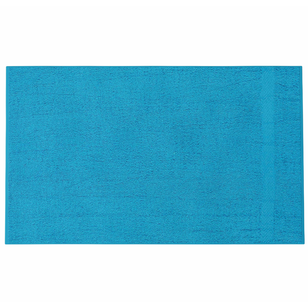 Vannitoa rätik „Turquoise Economic Towel“. Rätikud, 60x35 cm, 100x45 cm. Türkiissinine rätik riputatud vannitoa seinale, toob värskust