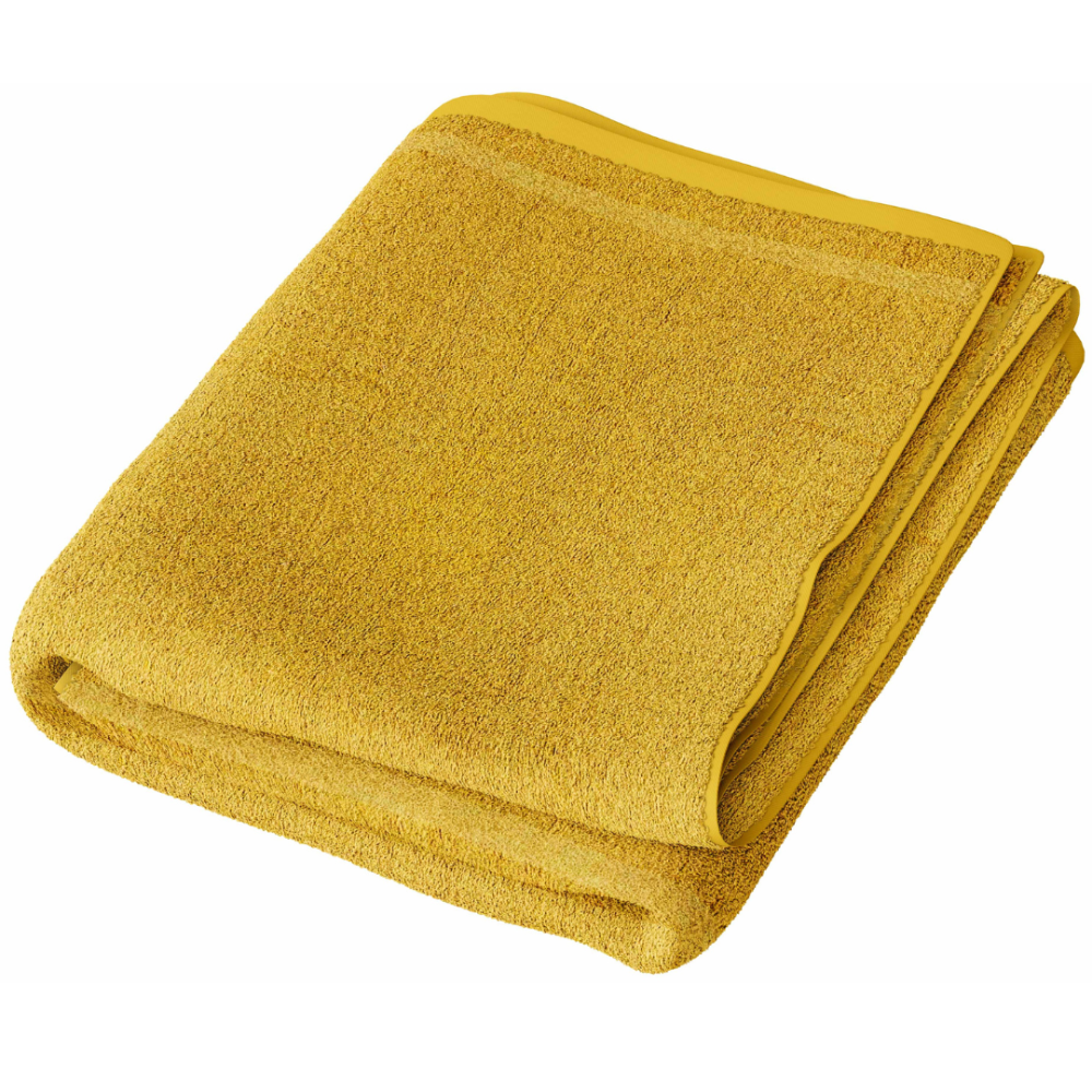 Vannitoa rätik „Yellow Economic Towel“. Rätikud, 60x35 cm, 100x45 cm. Kollane rätik mustrita ühetoonilises kujunduses