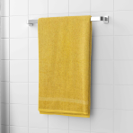 Vannitoa rätik „Yellow Economic Towel“. Rätikud, 60x35 cm, 100x45 cm. Helekollane rätik peene laiem triibuga allservas